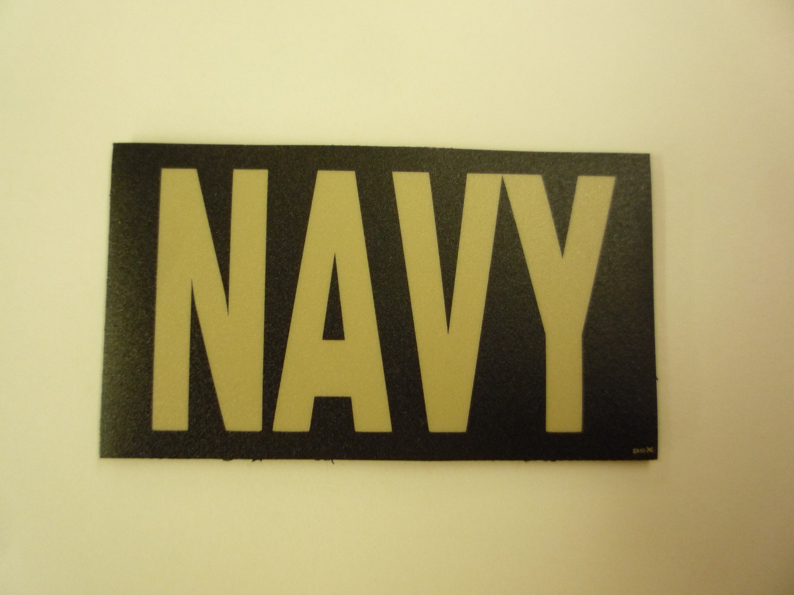 NAVY TAN ON BLACK PCX PATCH PAIR 3.5" x 2" WITH VELCRO® BRAND FASTENER