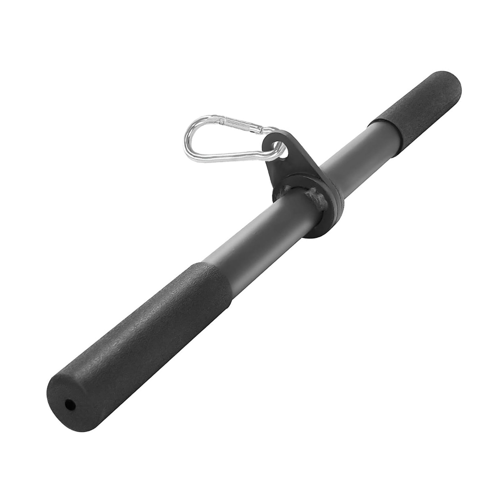 Black Rotating Pulldown Straight Bar Cable Machine Tricep Press Down Handle