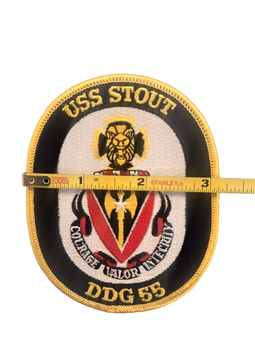 USS STOUT DDG 55 Guided Missile Destroyer Ships Crest Patch 4 inch