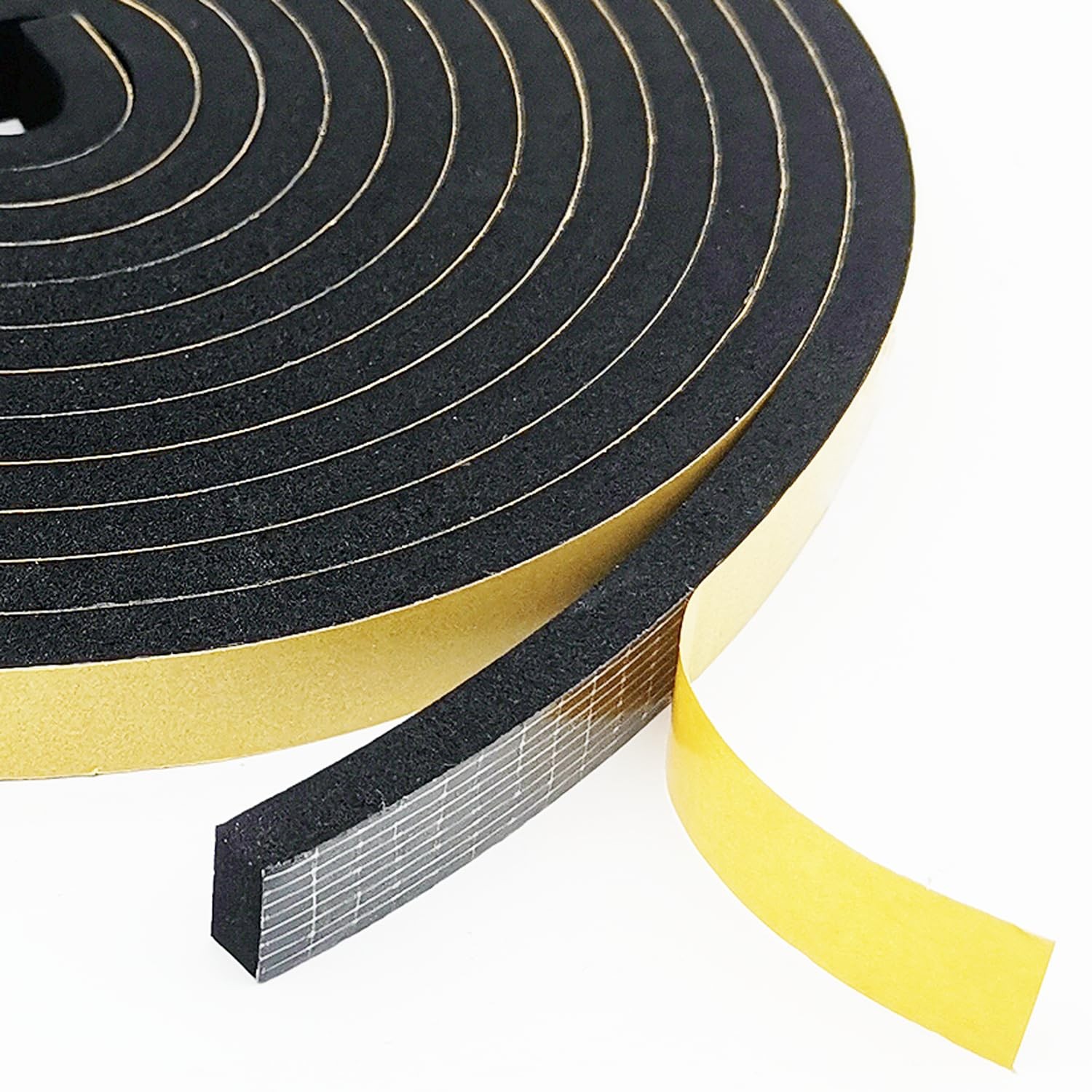 Topiverse Weather Stripping Door Seal Strip, 1/2 In x 1/4 x 13 Ft, Black