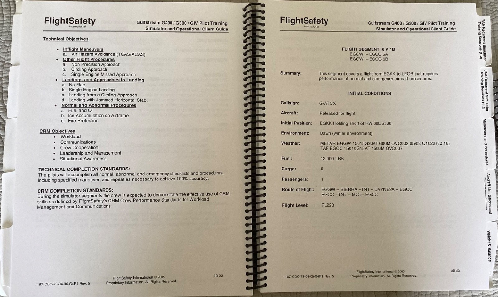 Gulfstream GIV Pilot Client Guide + Training Guide + Cockpit Poster FlightSafety