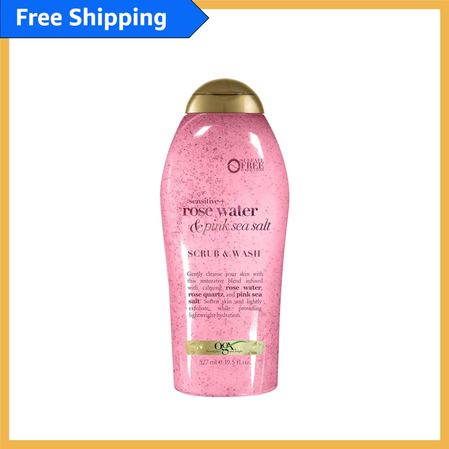 Daily Hydrating Body Wash with Rose Water & Pink Sea Salt - Soothe and Exfoliate
