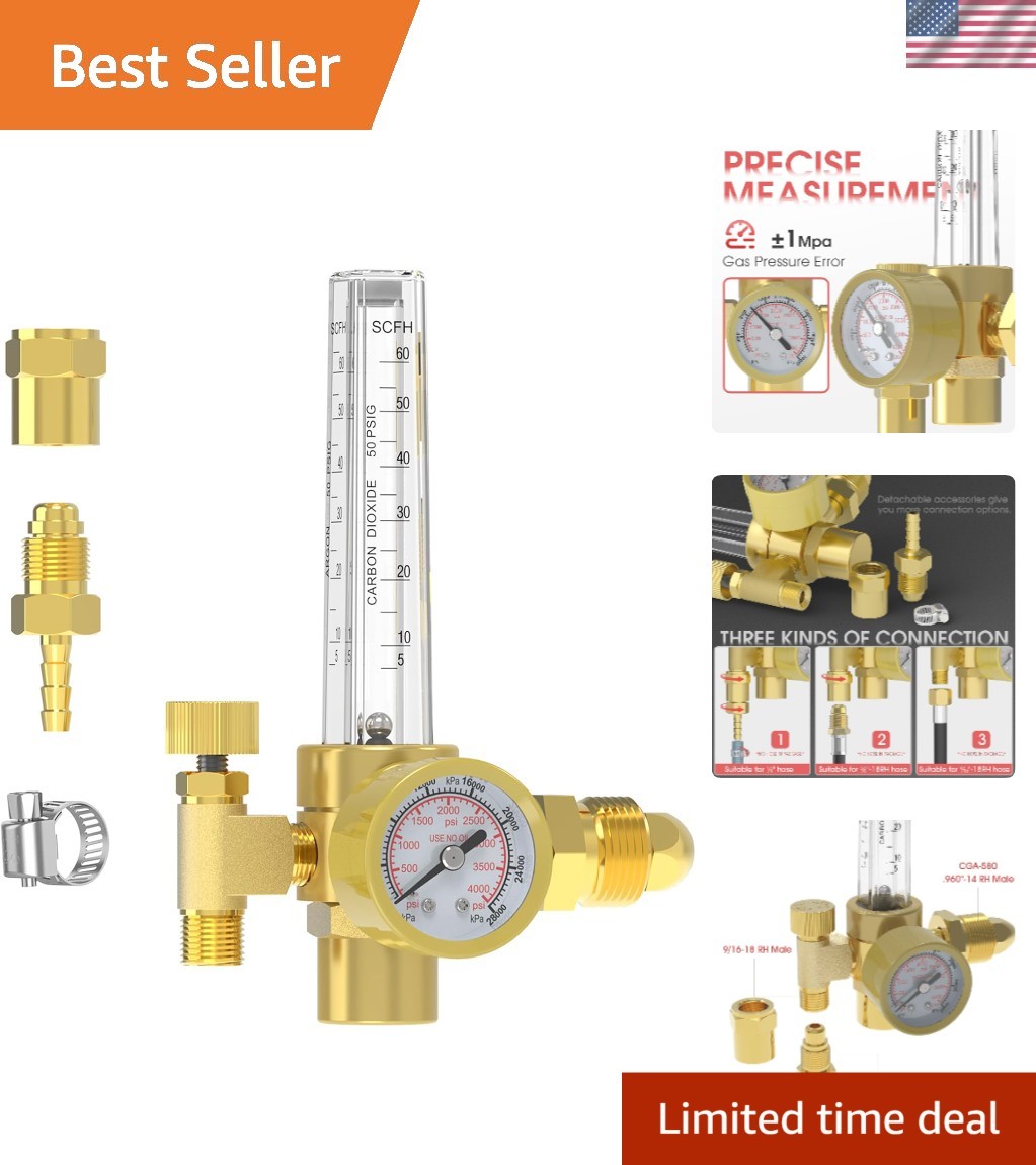 Brand New Argon/CO2 Gas Regulator with Flow Meter for Welding