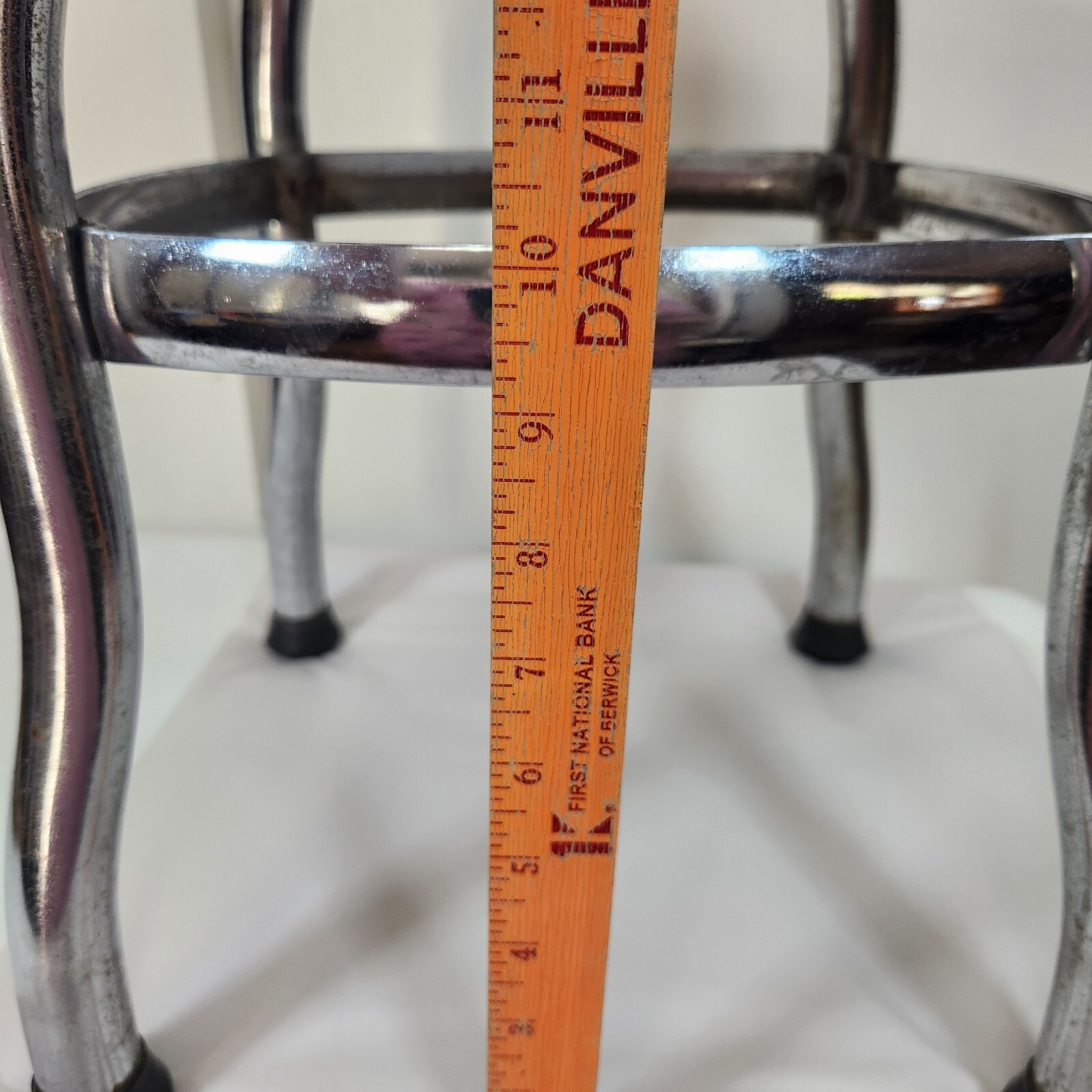 Vintage 1950s Doctor's Examination Stool 4 Chrome Legs Vinyl Cushion Top RETRO