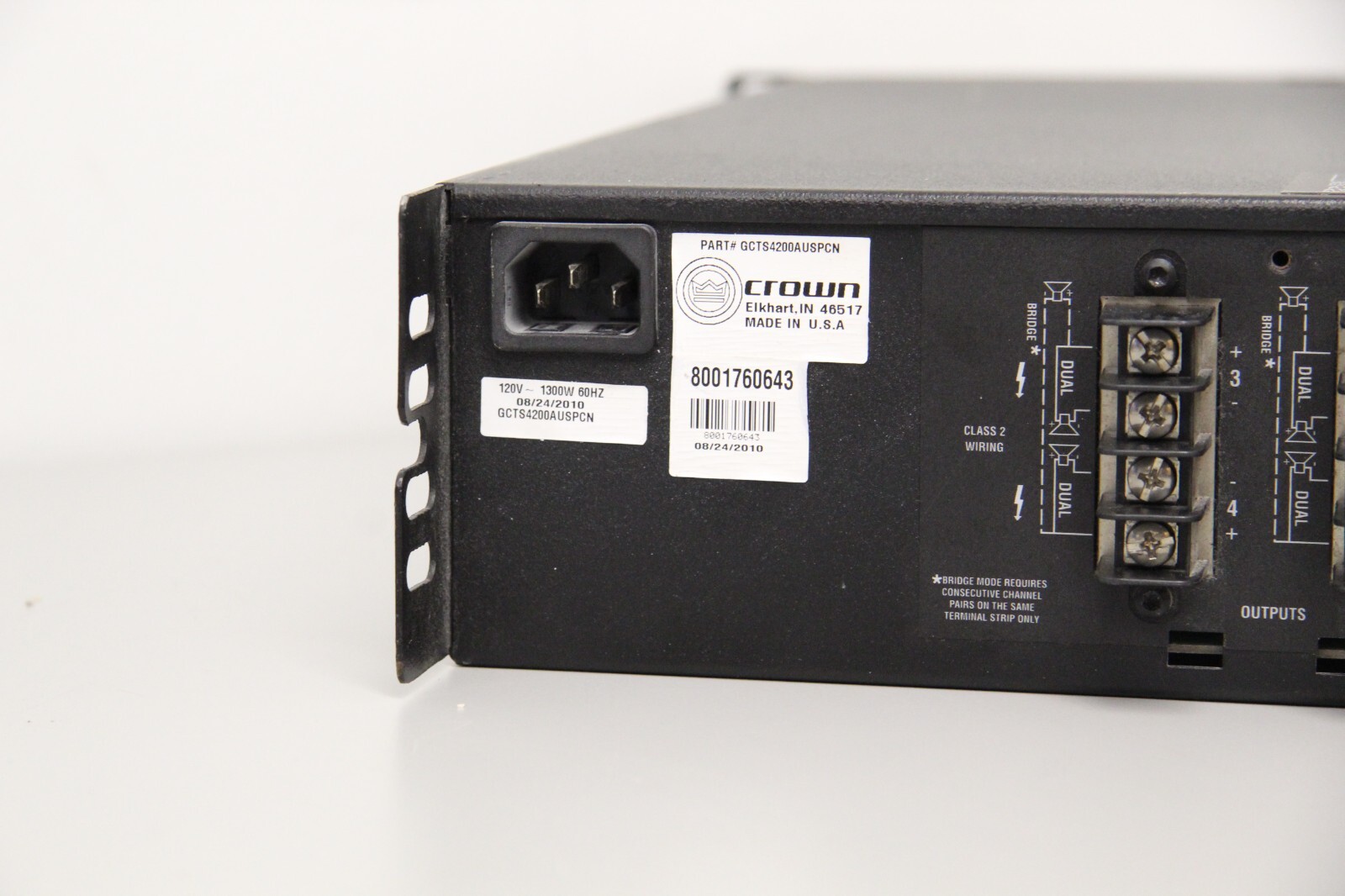 Crown CTS 4200 4-Channel Rack Mount Power Amplifier