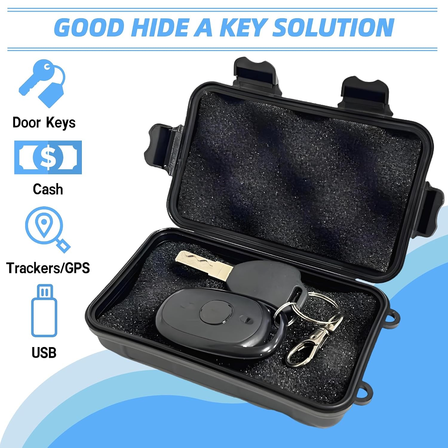 2 PCS Magnetic Key Holders Under Car Hide Key Magnetic Box Organizer Storage