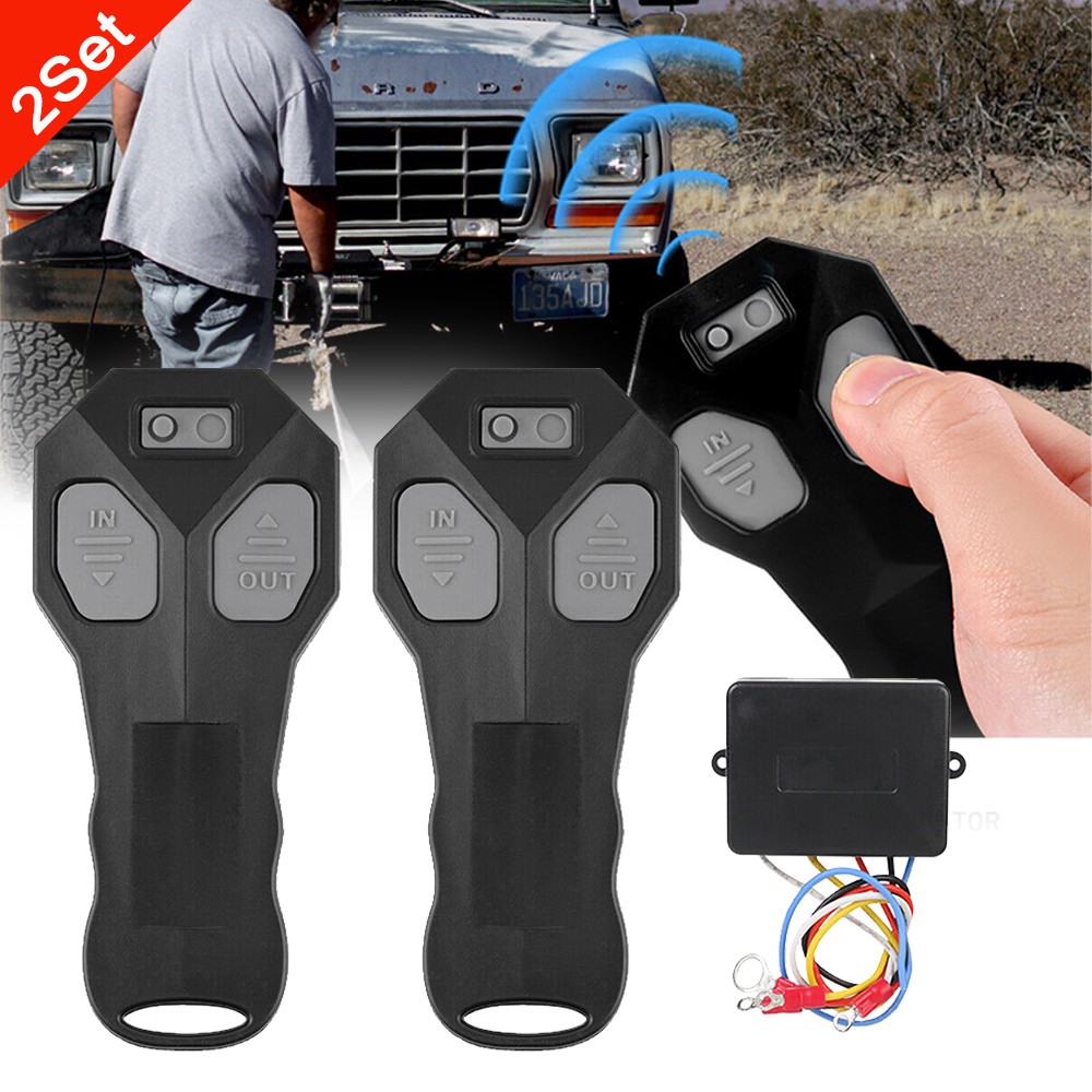4PCS 12V Wireless Winch Remote Kit 150ft IP67 For 4x4 SUV ATV Trailer Lift Jack