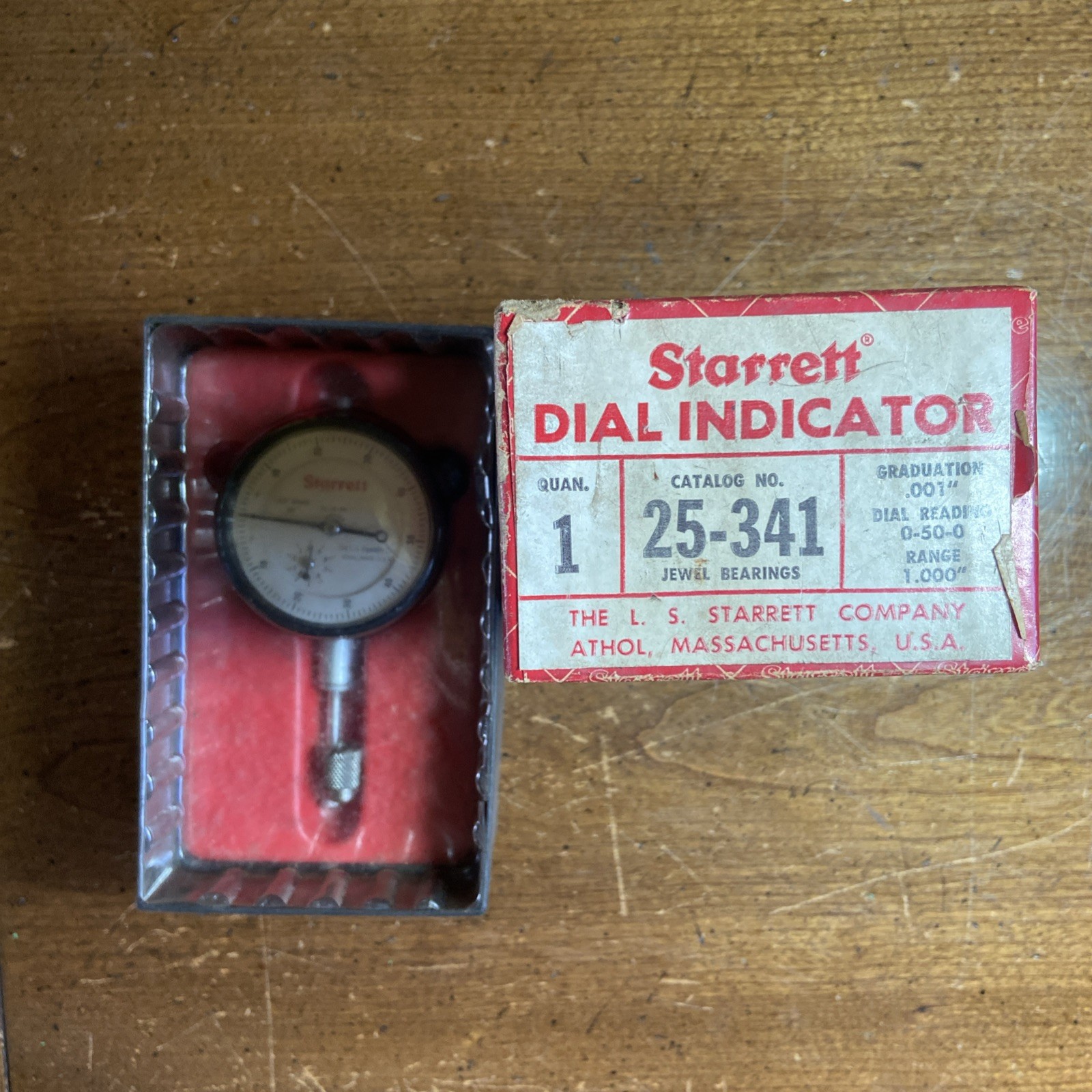 Starrett Vintage Dial Indicator Grad .001” Range 1.000”