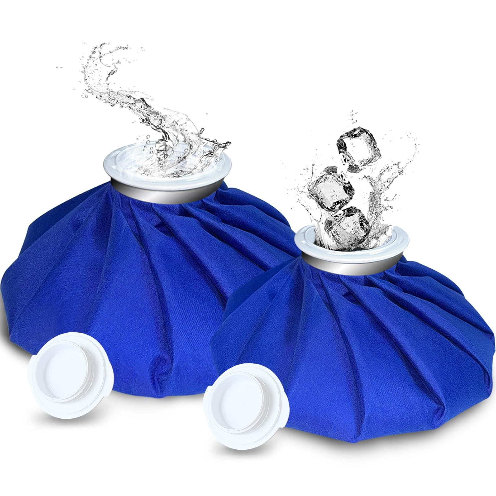 2 PCS Upgrade Ice Pack Injuries Reusable,11in & 9in Ice Bags Hot Water for In...