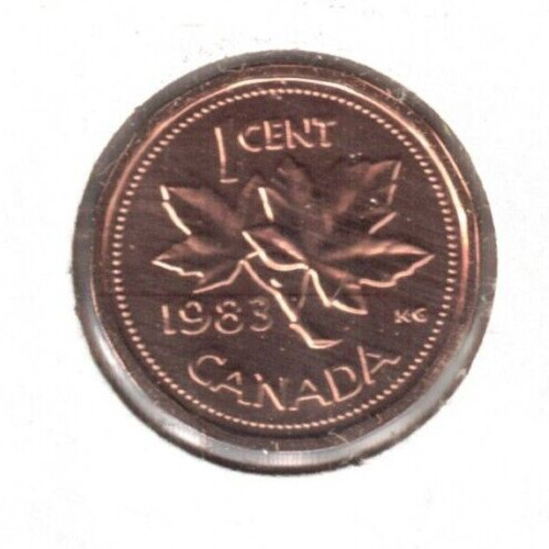 1983 Canadian Proof Like One Cent Elizabeth II Coin!
