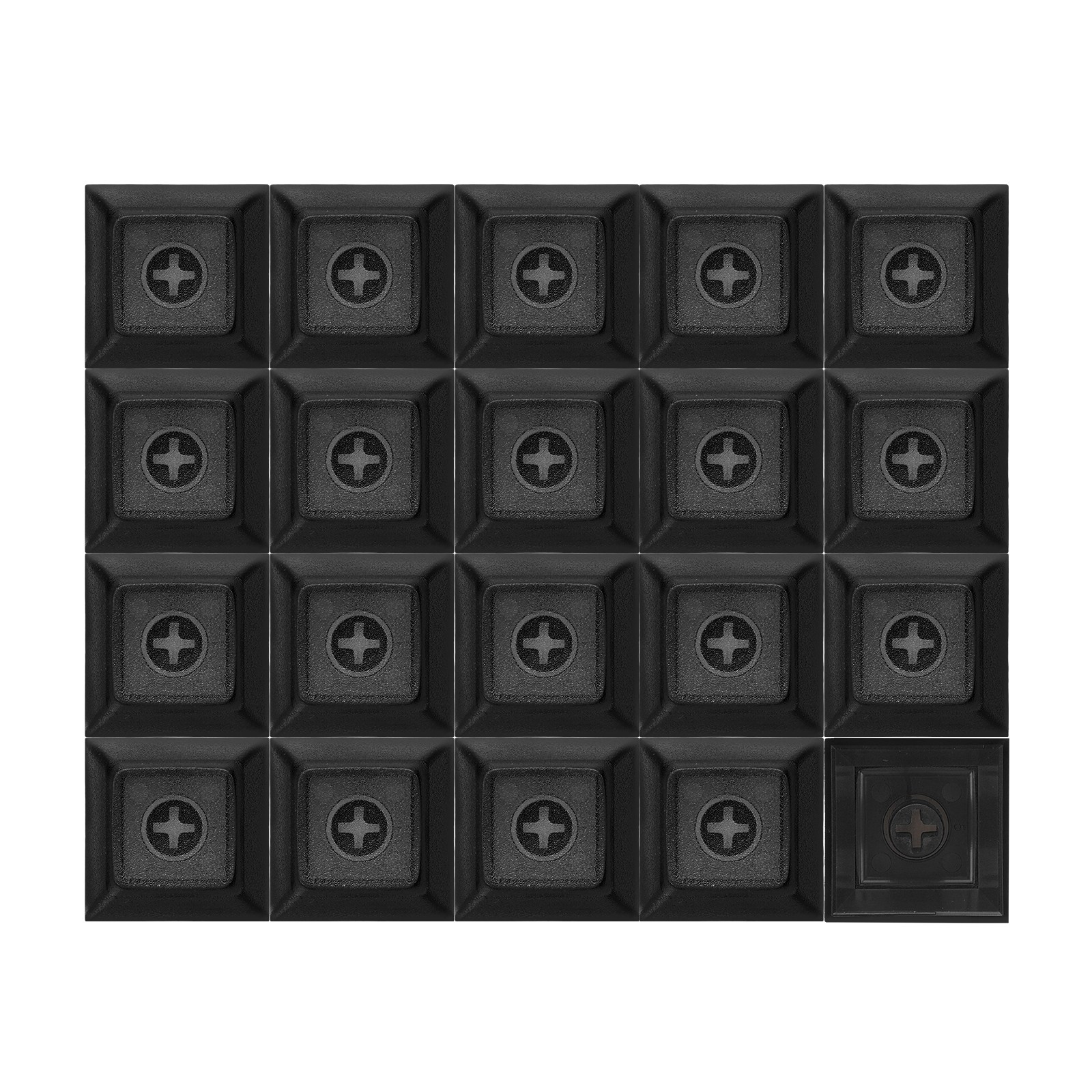 20 Pcs PBT Keycap Set DSA Mechanical Numeric Keypads, Translucent Black