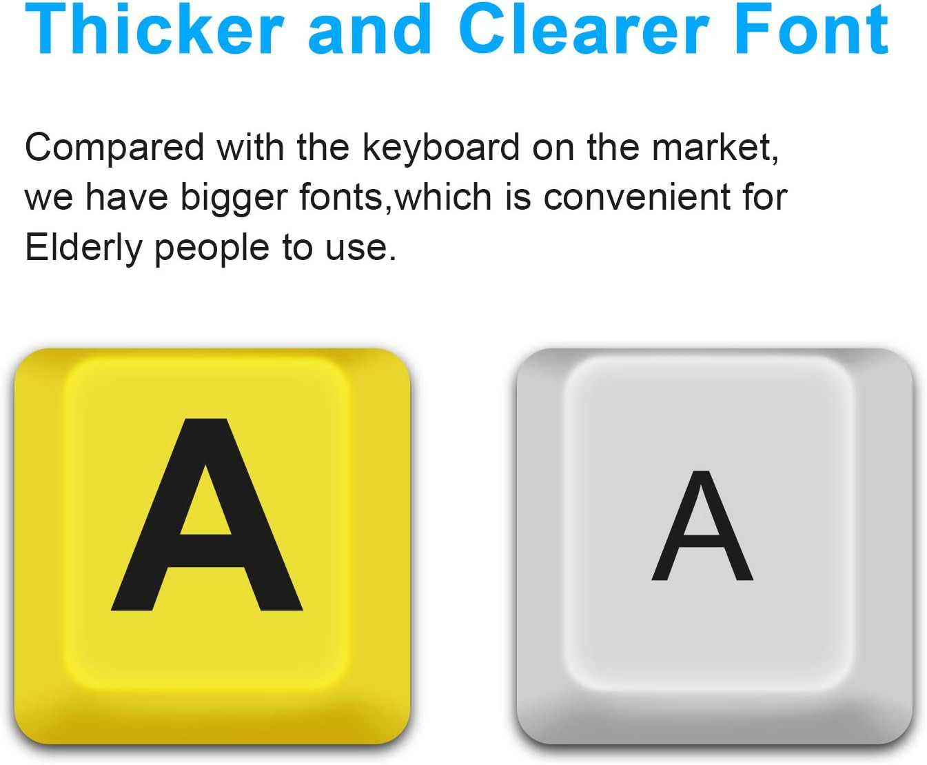 Large Print Computer Keyboard, Wired USB High Contrast Keyboard with Oversize...