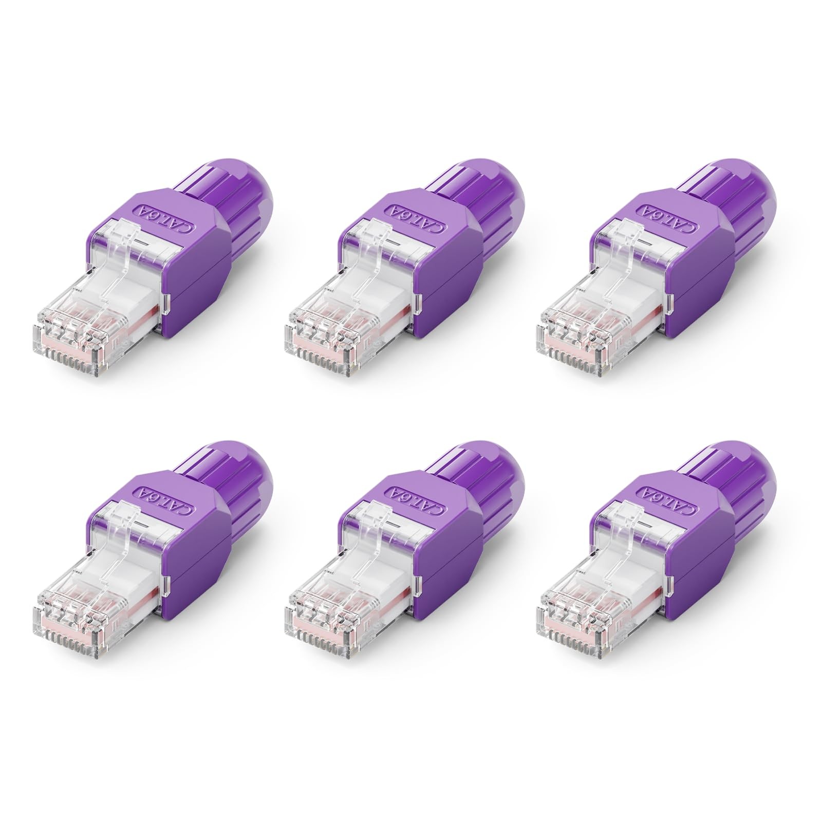 VCELINK CAT6 Toolless RJ45 Connector, Compact UTP Reusable Plug, 23-26 AWG