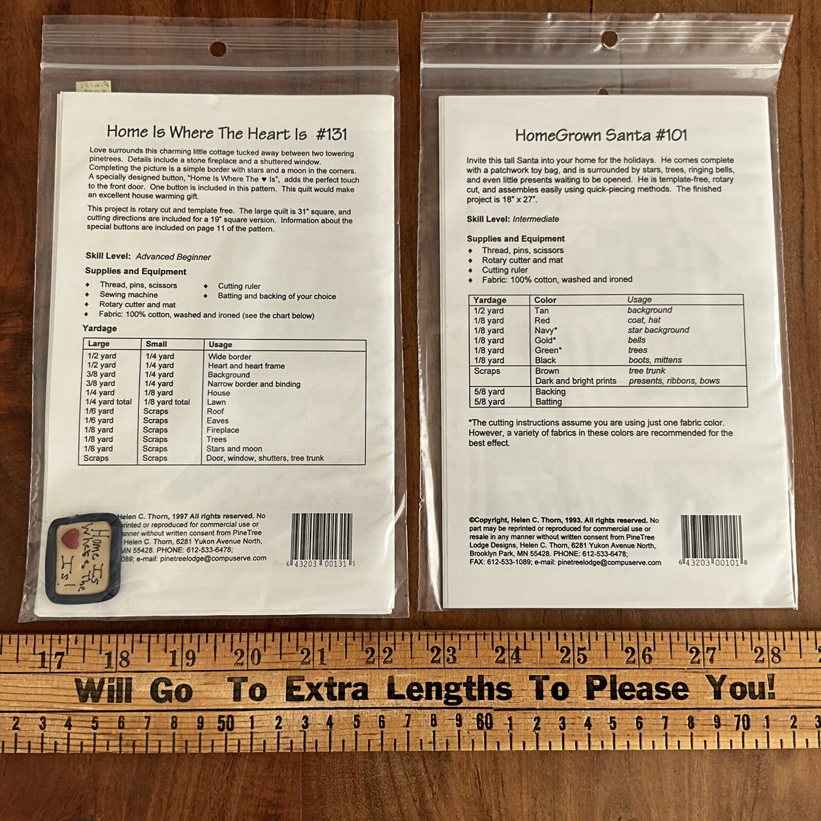 Pine Tree Lodge Designs #131 & 101 New Unused Uncut