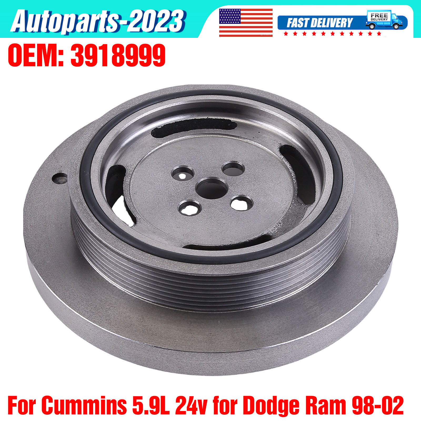 Engine Damper Harmonic Balancer 3918999 For Cummins 5.9L 24v for Dodge Ram 98-02