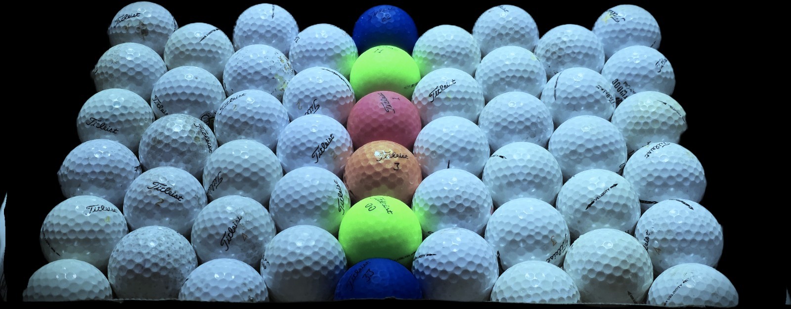 50 Titleist Velocity Golf Balls 3A/4A AAAA Mix White & Colors Fast Distance