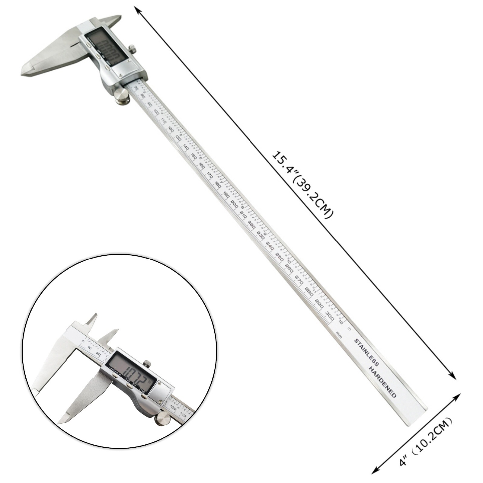 0~12" Range LCD Digital Display Stainless Steel Electronic Vernier Caliper