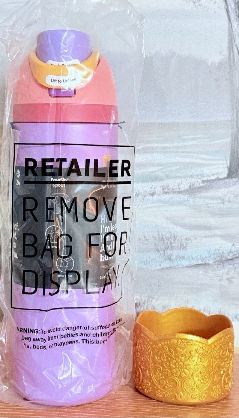 Owala NEW Disneyed Princess "Rapunzel" 24oz Free Sip *In Hand!* With Stickers!