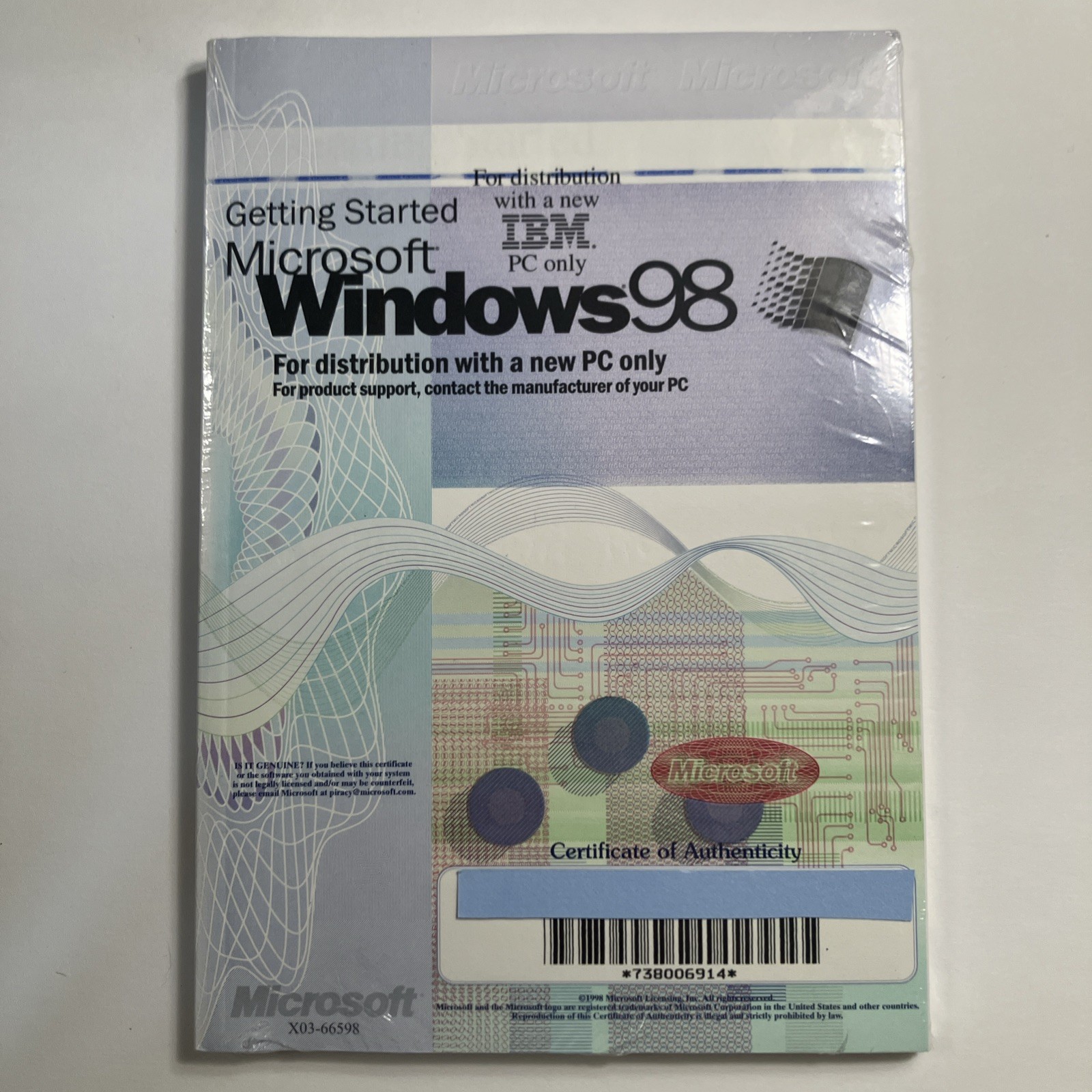 Windows 98 For IBM sealed New KEY + CD