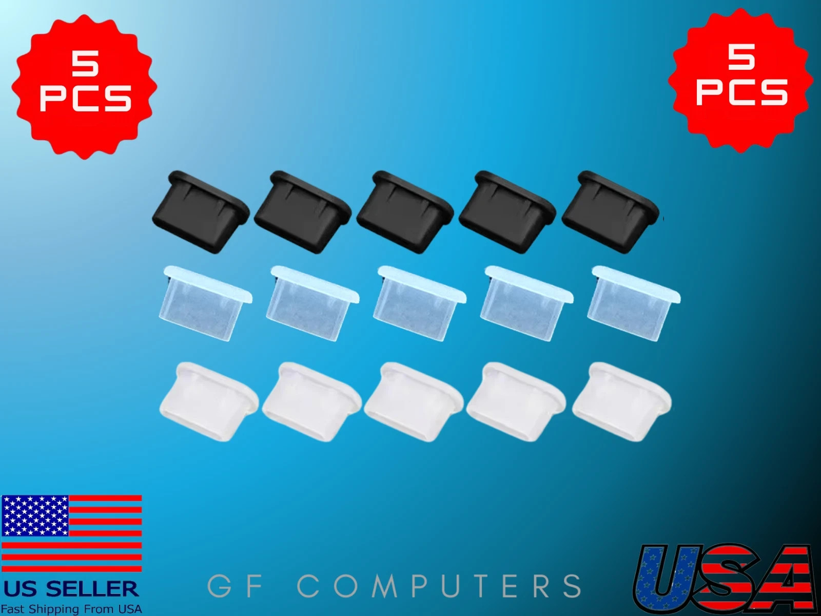 5Pcs USB Type C Silicone Dust Plug Charging Port Protector Anti Dust Caps