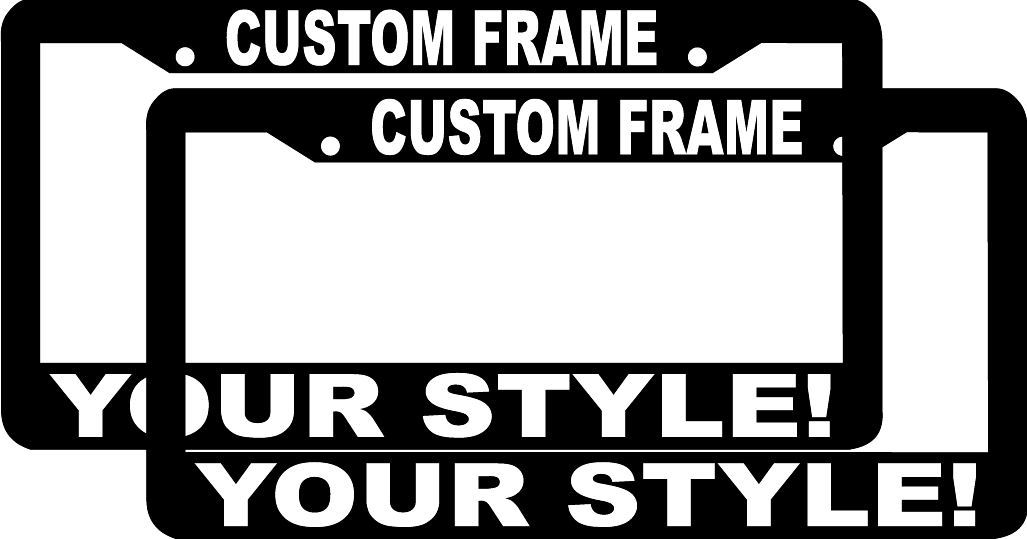 lot of 2 CUSTOM PERSONALIZED WHITE LETTERS customized vanity License Plate Frame
