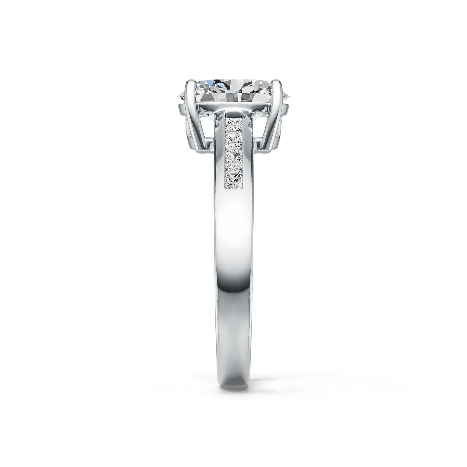 Sterling Silver Semi Mount Ring Setting Oval OV 9X7mm with White Topaz