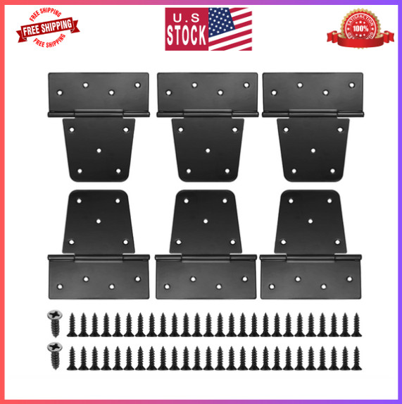 Heavy Duty Gate Hinges for Wooden Fences 6 Pcs Fence Hinges Black Shed Hing