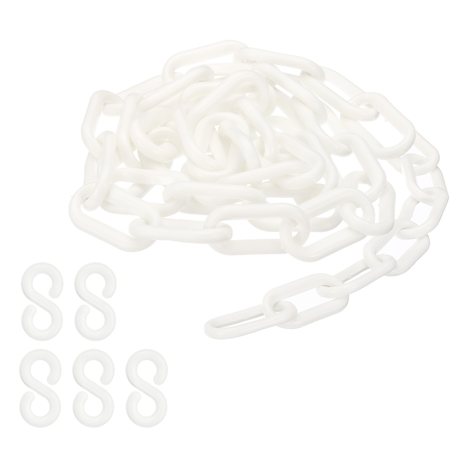 Plastic Chain,3 FEET Safety Barrier Chain for Crowd Control, 1/4inch(6mm) White