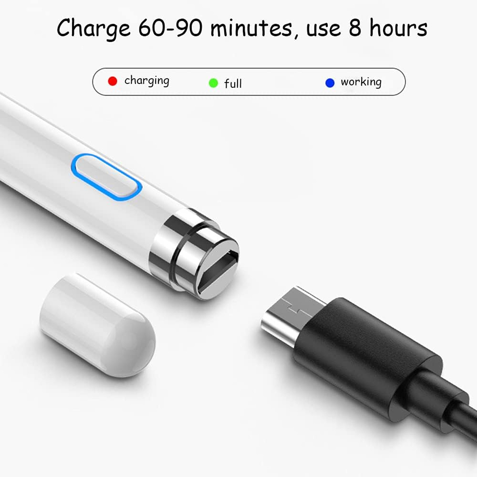 Active Digital Stylus Pen for Touchscreen, Fine Tip Rechargeable for iPad Mini