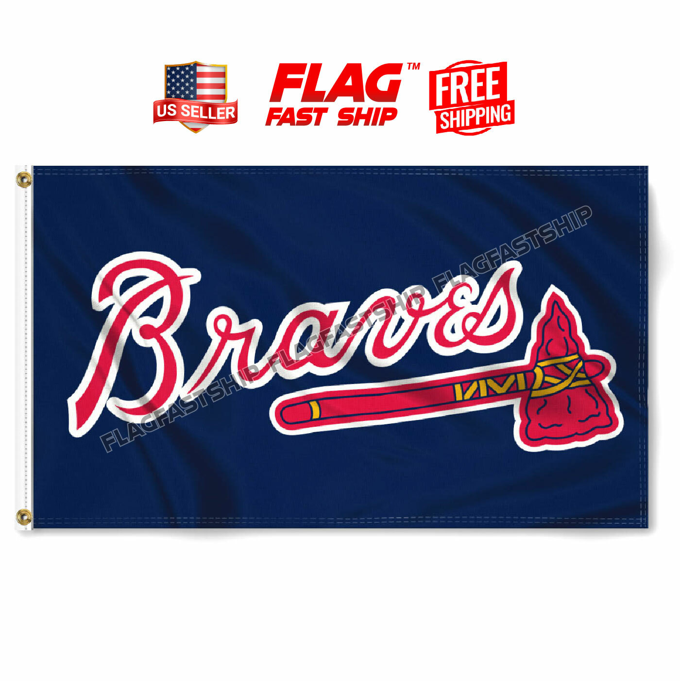 Atlanta Braves Flags 3x5  Banner Sign Baseball Man Cave New FREE Shipping Gift