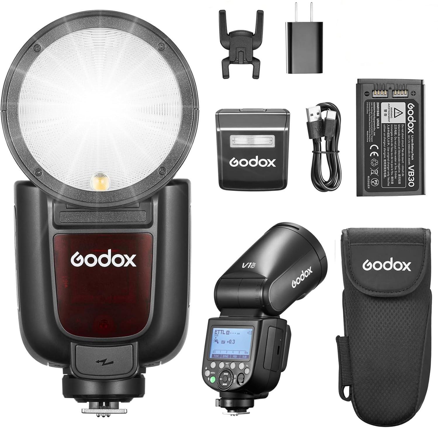 Godox V1Pro C Flash for Canon, 2.4G TTL Round Head Camera Flash HSS 1/8000s