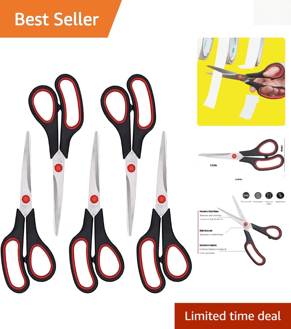 Versatile 5-Piece Scissors Set - Precision Cutting for Crafting & Sewing Needs