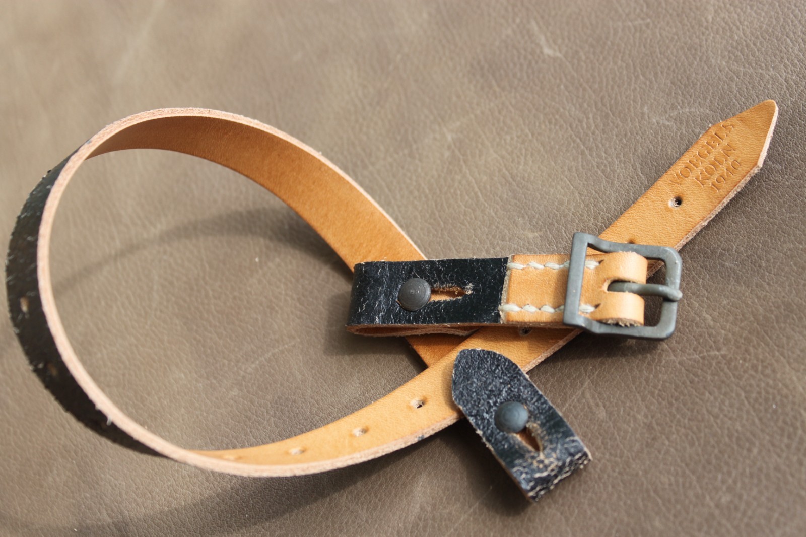 WWII German helmet chinstrap steel buckle marked 1940
