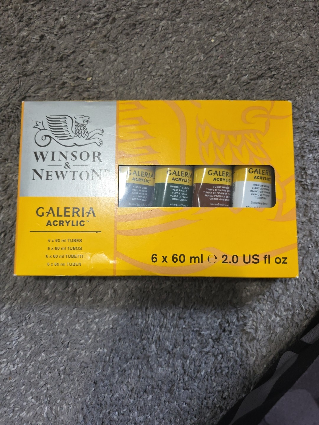 Winsor & Newton Galeria Acrylic Paint 6 x 2 Fl Oz 6 Tube Set Brand New