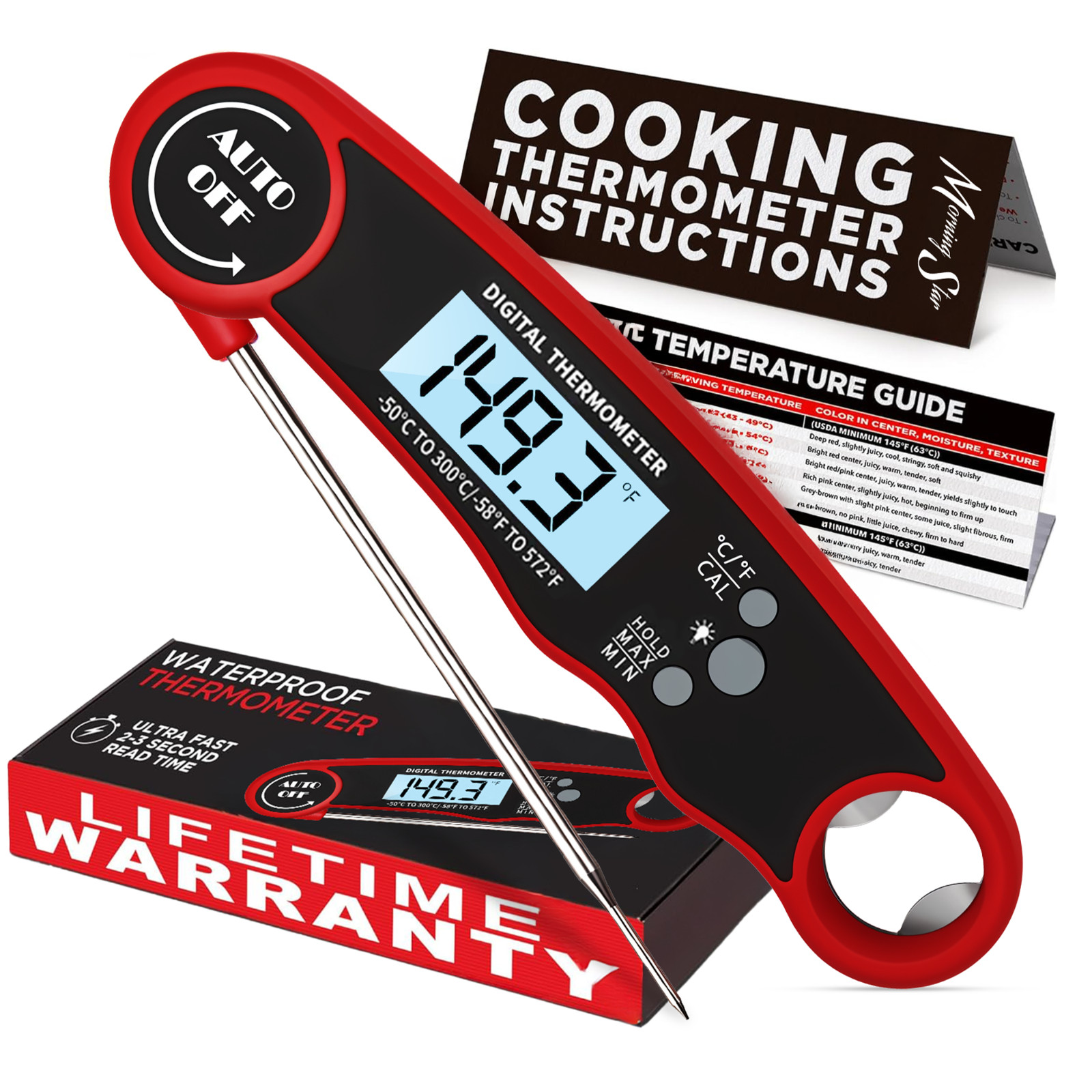 Meat Thermometer - Instant Read Digital Cooking Thermometer for Grilling