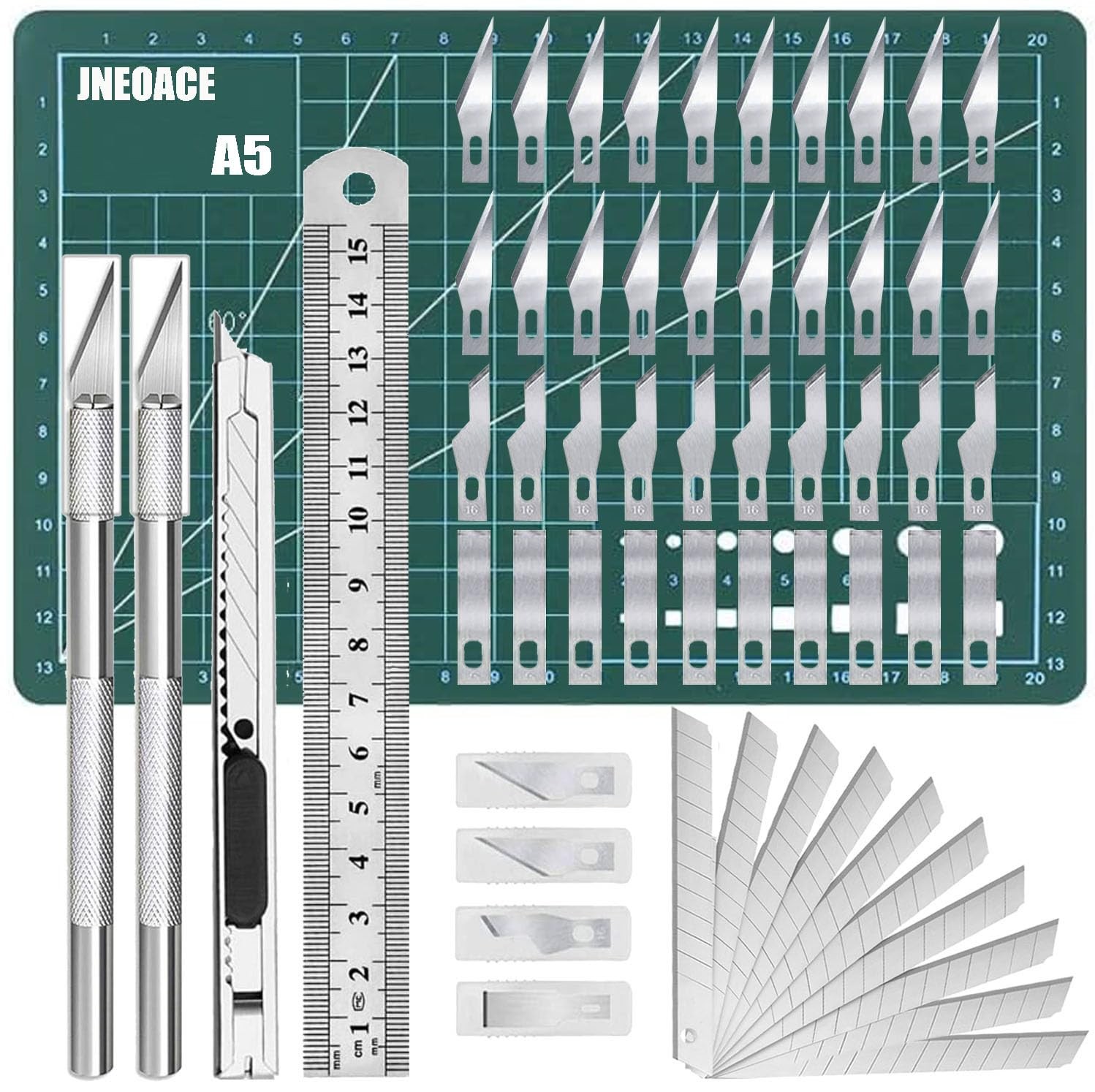 Jneoace Exacto Knife Precision Carving Craft Hobby Knife Kit with 40 PCS Exac...