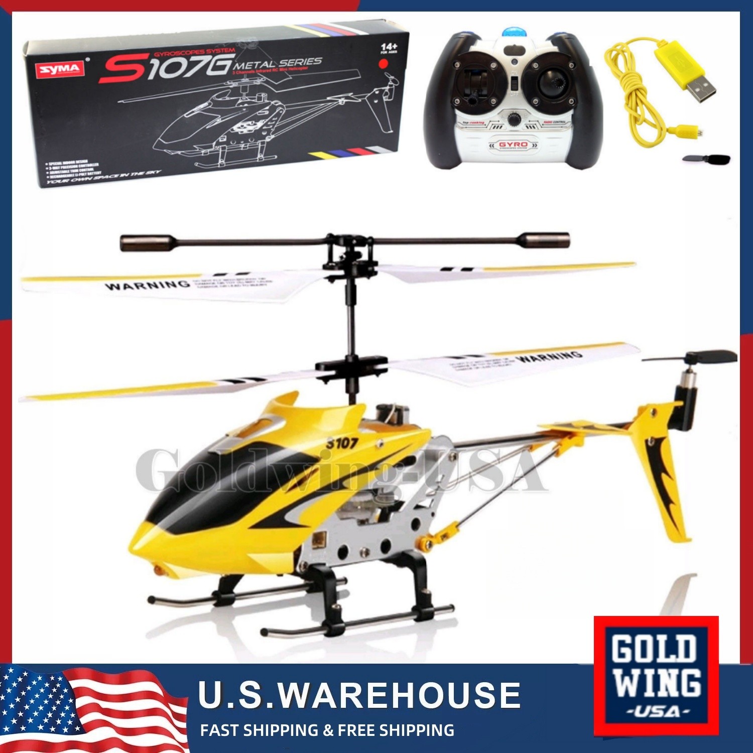 Syma RC Helicopter S107G 3.5CH Alloy Remote Control Gyro Toy Gift For Kid &Adult