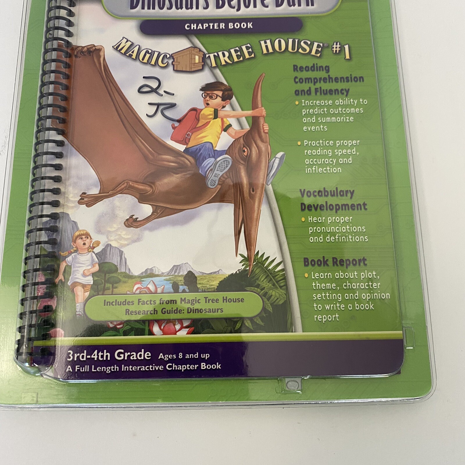 Leap Frog Quantum Pad Dinosaurs Before Dark Magic Tree House Book/Cartridge NEW
