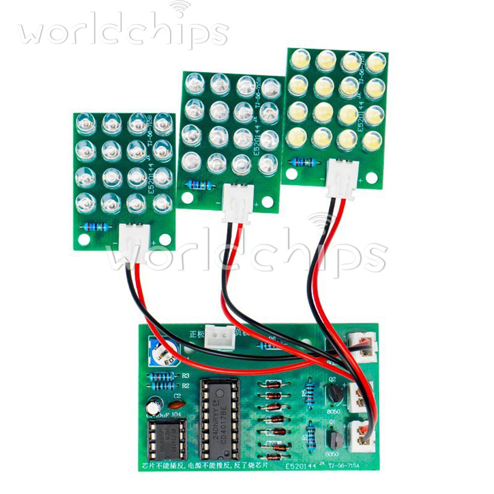 CD4017 + NE555 Flash Light DIY LED Electronic Kit Soldering Learning Project