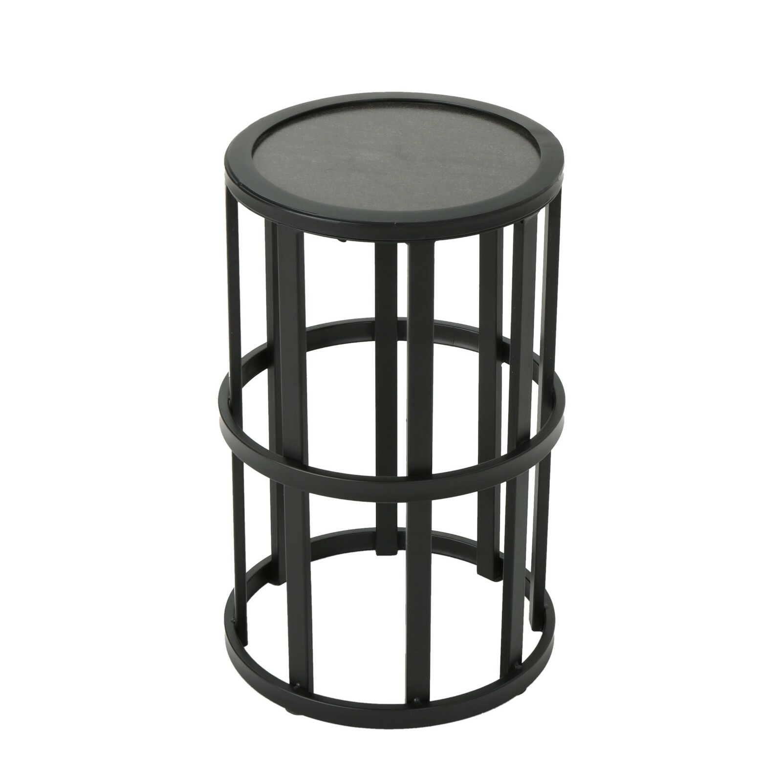 Truda Outdoor 11 Inch Grey Finish Ceramic Tile Side Table