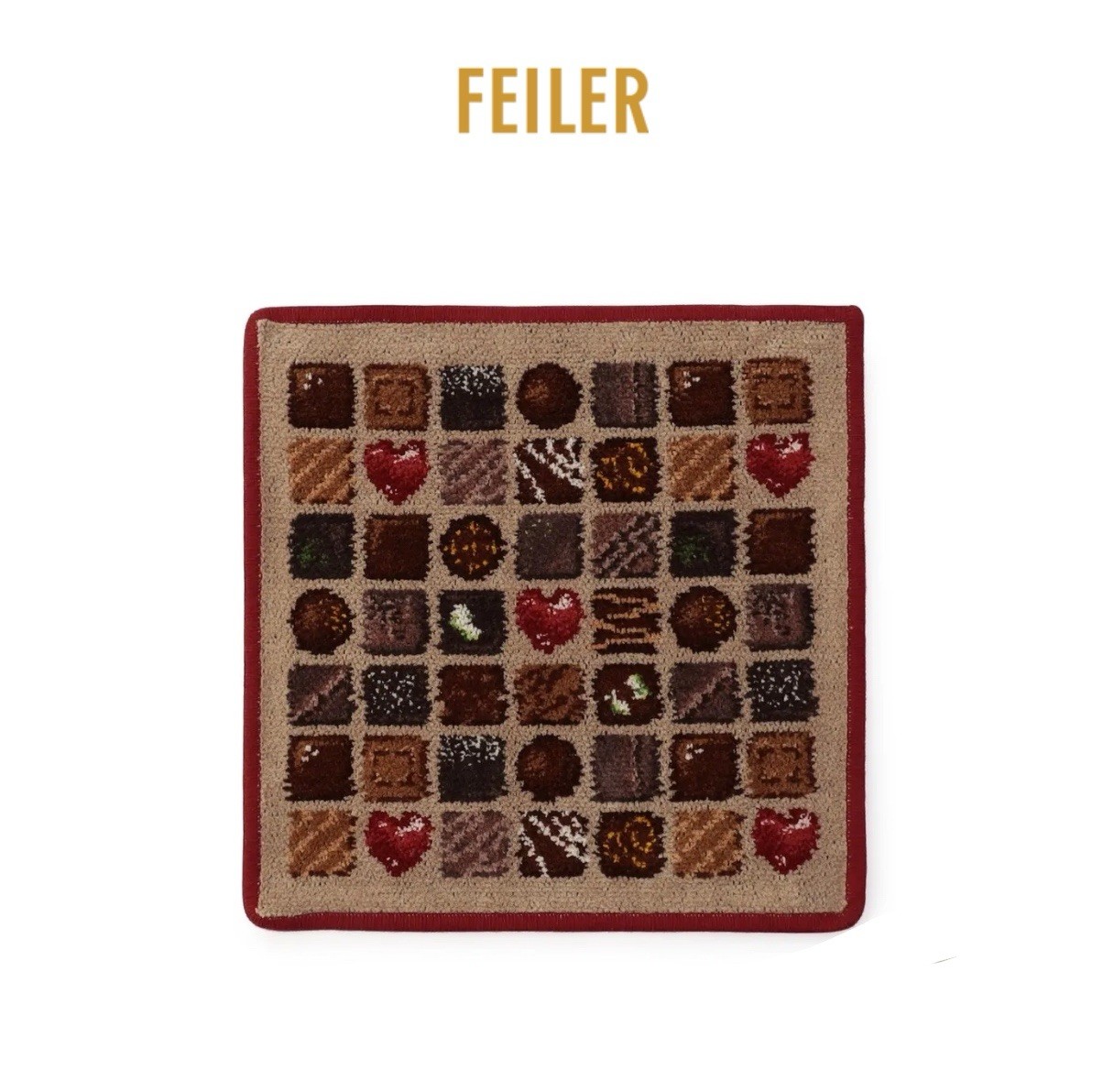 FEILER Coffret de Chocolats Hand Towel 25cm Chocolate Design German Made
