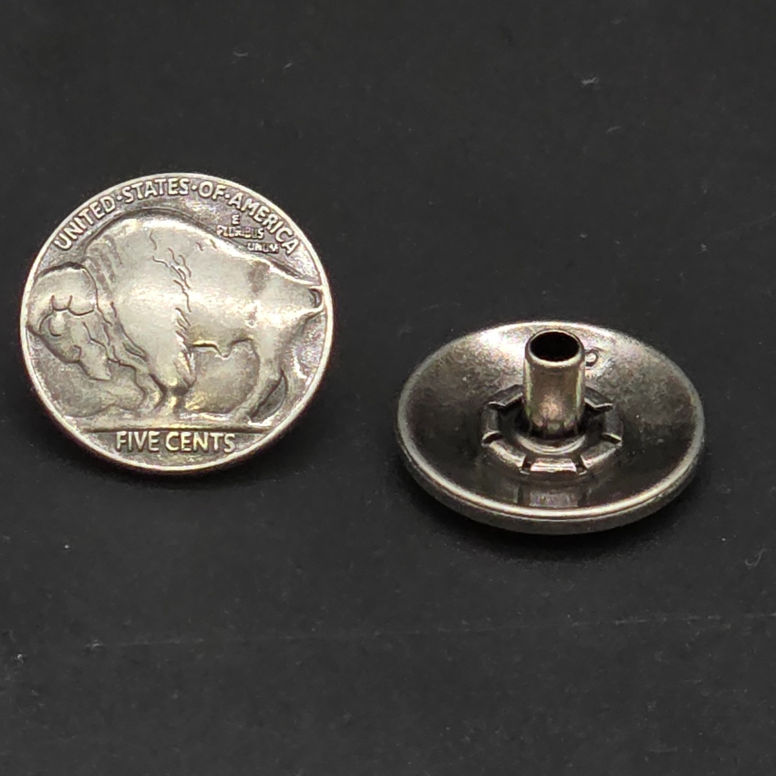 Buffalo Nickel  Line 24 Snap Button  Decorative Snap Cap Socket Eyelet Stud