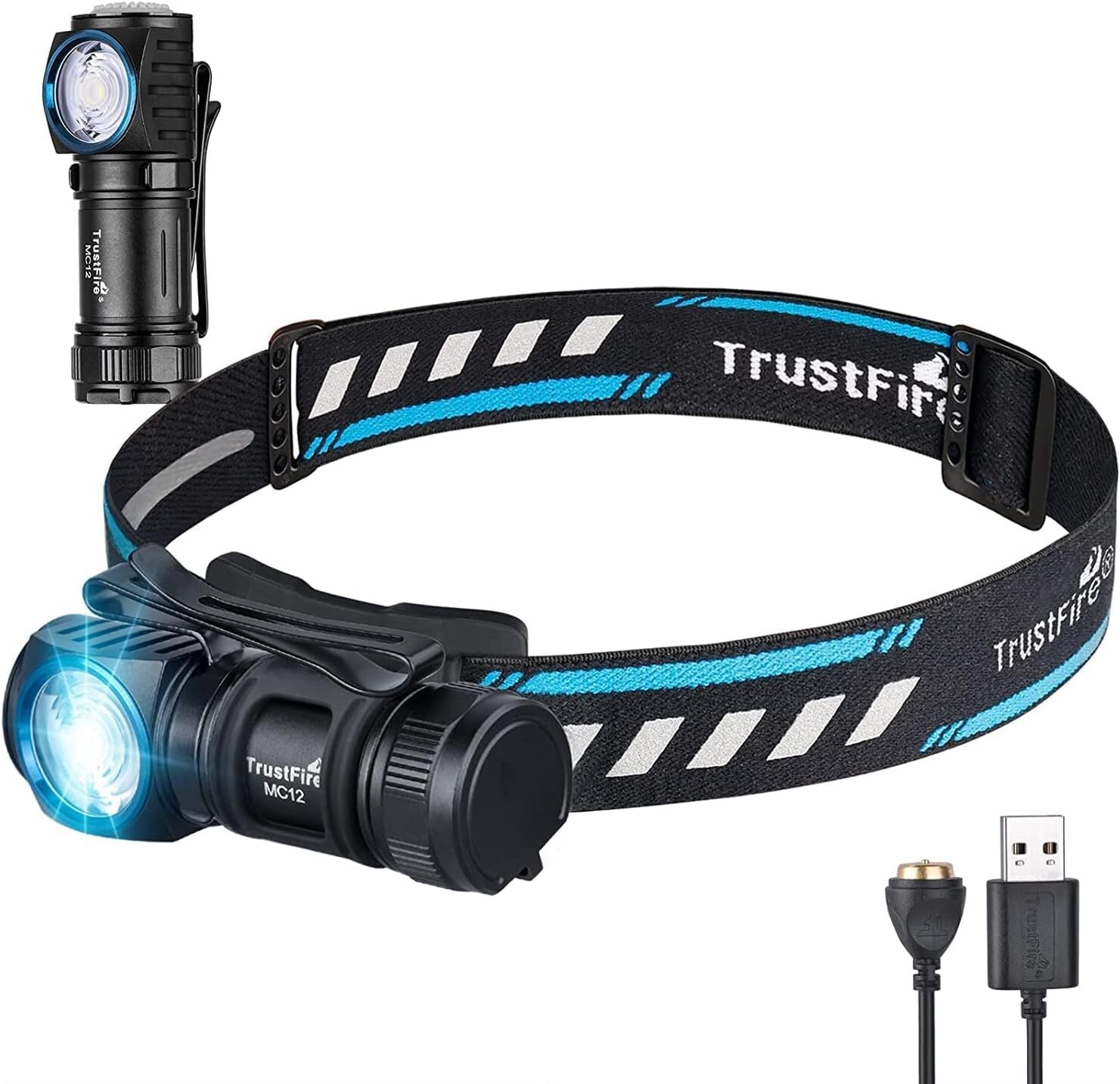 TrustFire LED Headlamp Rechargeable 1000 Lumen Waterproof Headlight MC12