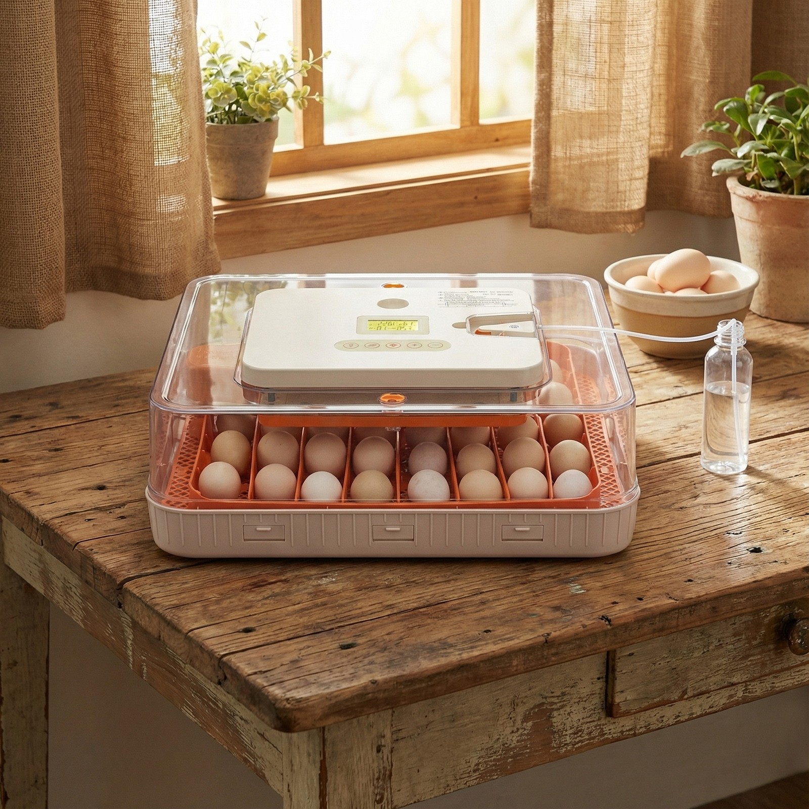56-Egg Automatic Incubator Auto Temp Humidity LED Egg Candler US Plug 110V