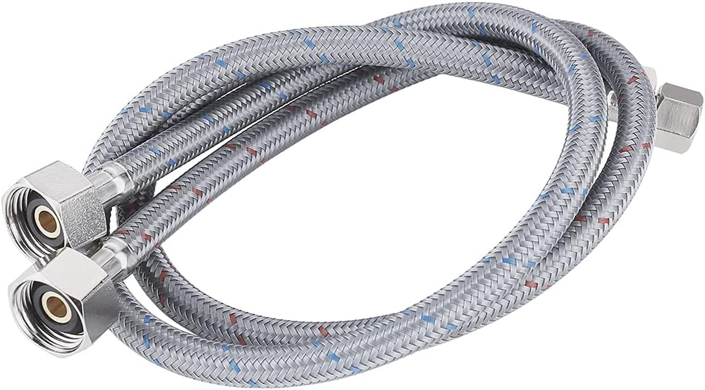 24 Inch Faucet Supply Hoses Bathroom Kitchen Faucet Sink Hose Braided Nylon Fauc