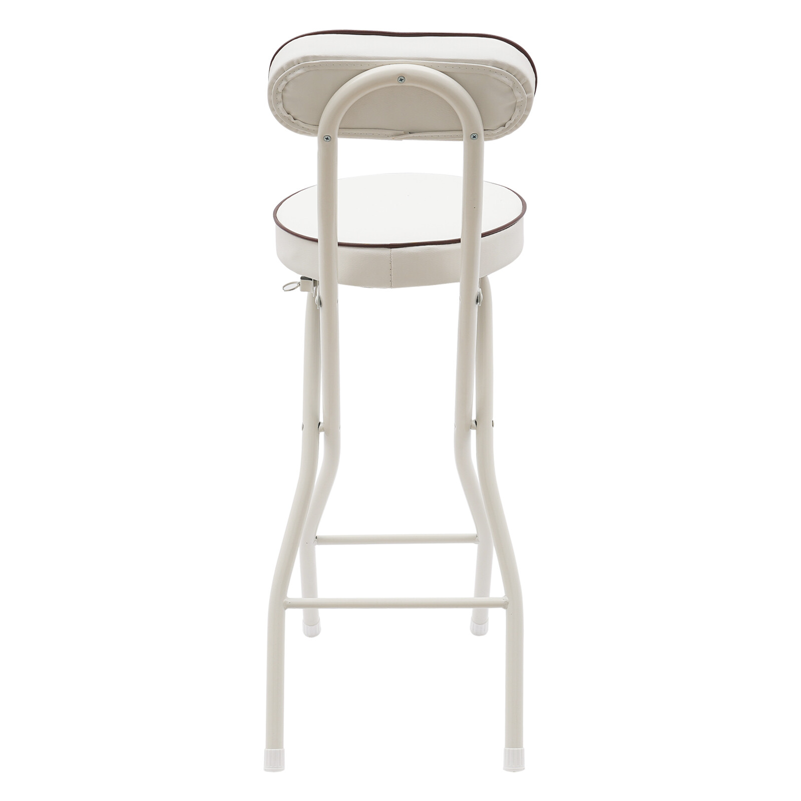 2PCS Bar Stool Portable Folding Stool Padded Folding High Chairs White
