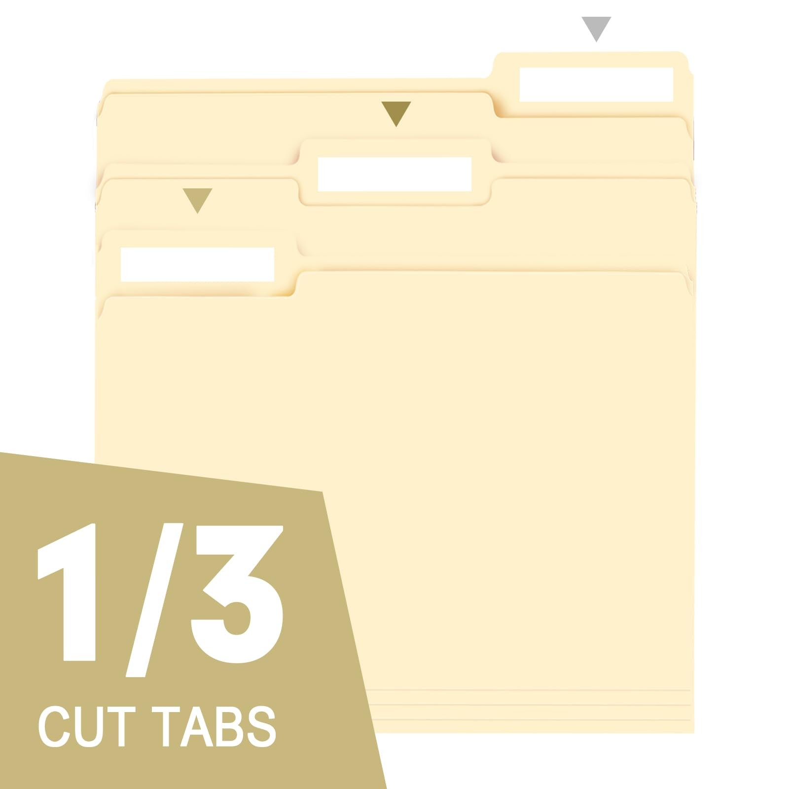 File Folder, 150 Pack 1/3 Cut Tab File Folders Letter Size, Manila Folders, F