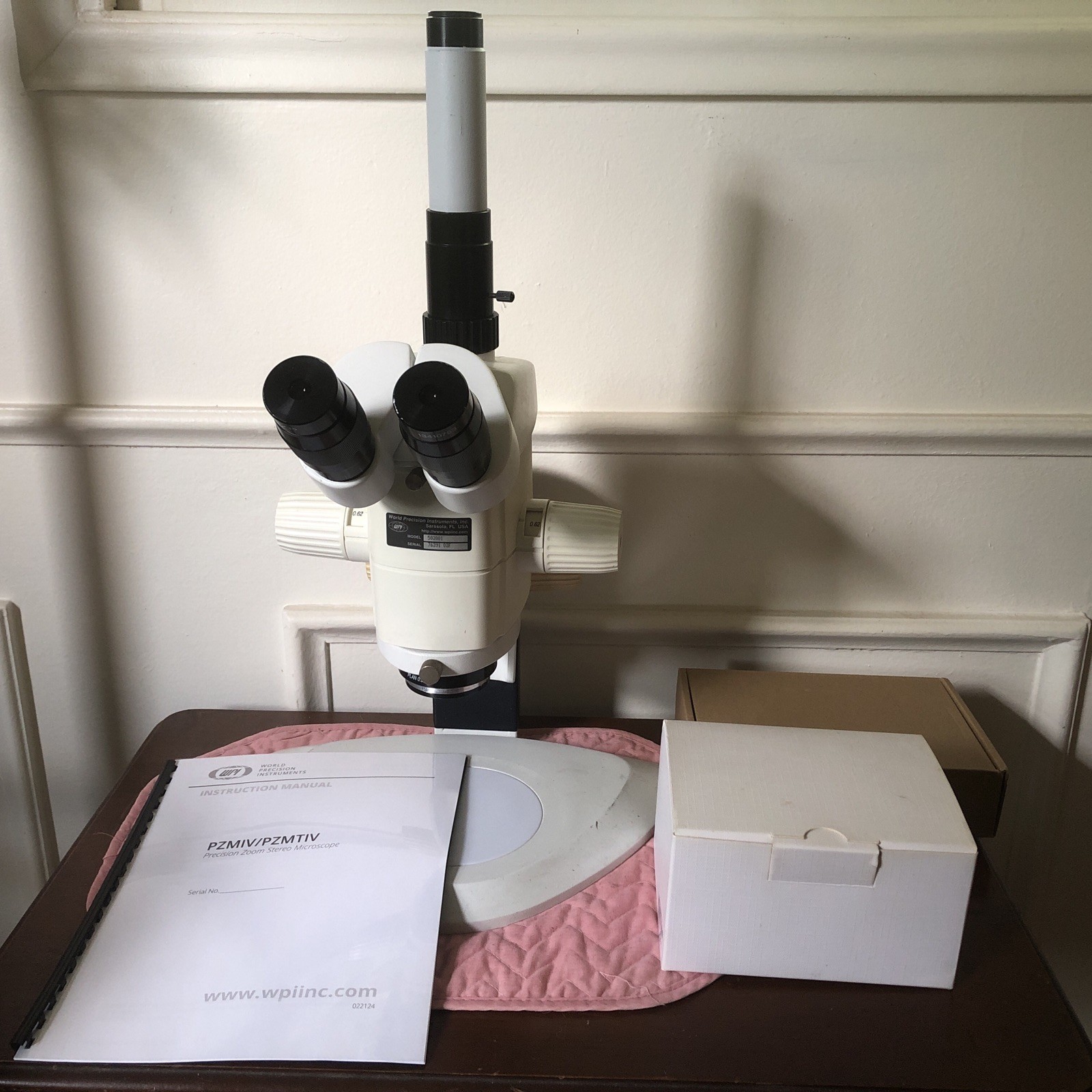 WPI PMI PZMIV Stereozoom Trinocular Microscope + USB Tucsen 5.0MP Camera + Stand
