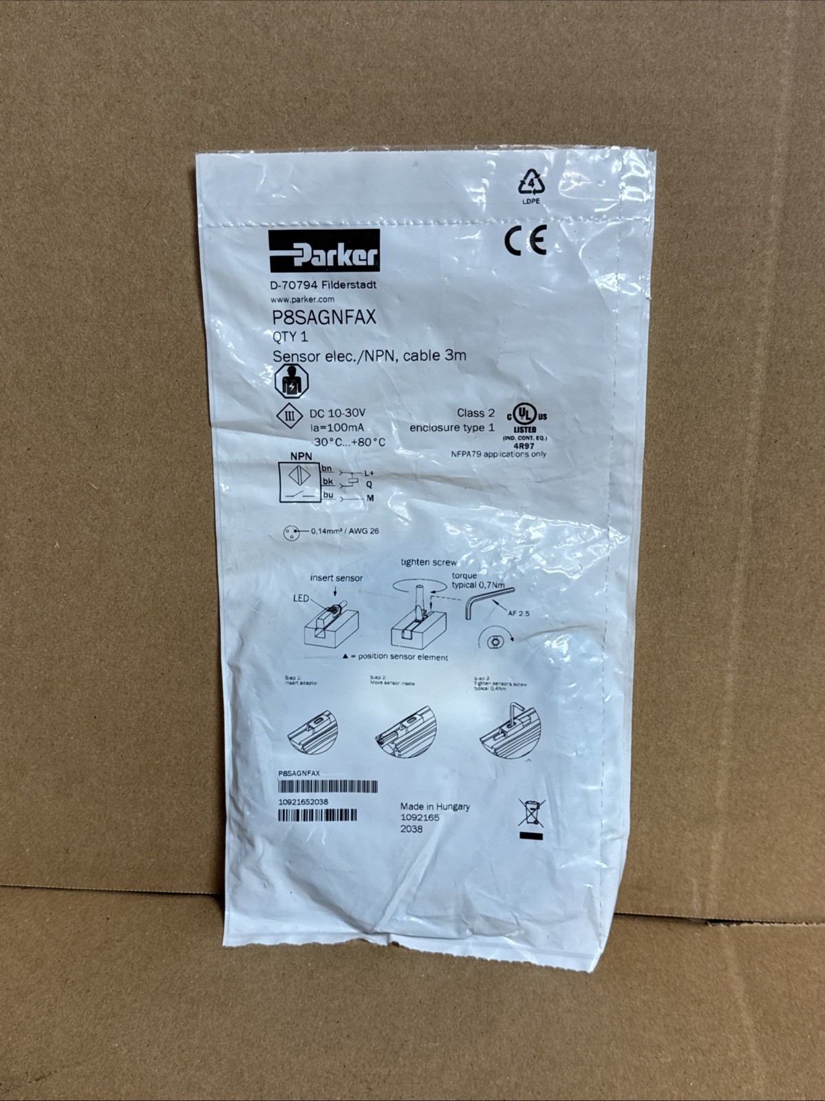 NEW PARKER P8SAGNFAX Proximity Sensor Switch FAST SHIPPING