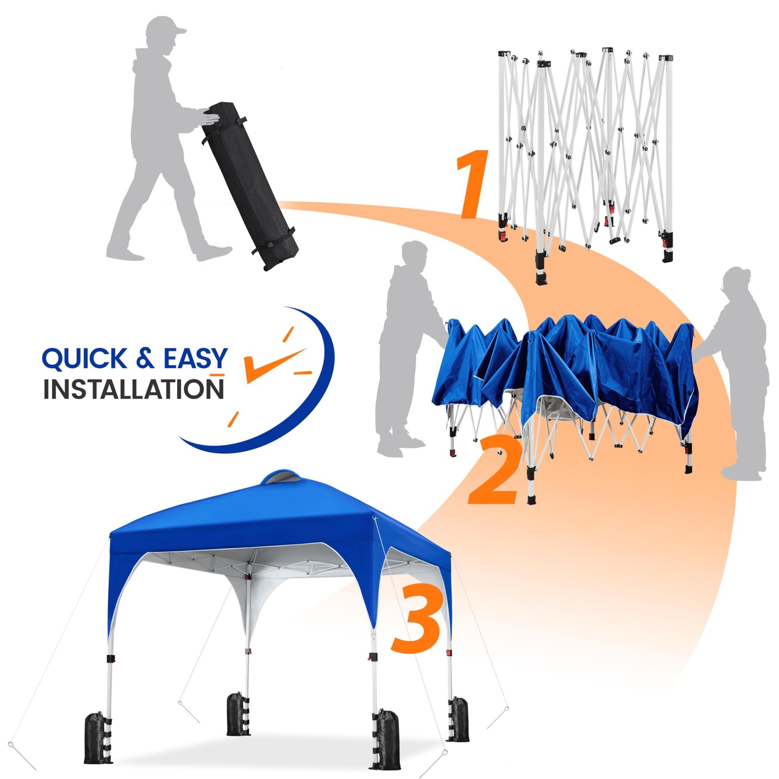 Yaheetech 8x8 Pop Up Canopy Tent w/ Vent, Easy Setup, Instant Sun Shelter